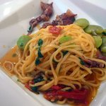 フランチェスカ - パスタ（タリオリーニ そら豆とホタルイカのビアンコ）＠francesca