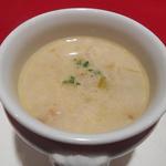 ル・コションドール・キタノ - スープ：泉州産白ねぎと新キャベツと自家製ベーコンのスープ