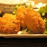 ハントコcafe - 日替わり定食の牡蠣フライ