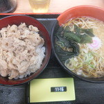 蕎麦たつ - ミニ豚丼セット550円(2016.3.14)