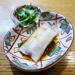 中国菜 火ノ鳥 - ウマヅラハギの包み蒸し餃子  