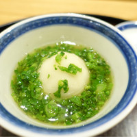 日本料理 太月 - 鴨そぼろ入り百合根饅頭 菜の花餡