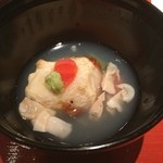 鈴なり - あげ胡麻豆腐 ハマグリの餡掛けときんしんさい
