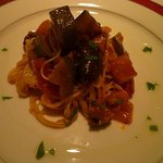 椿 - 夏野菜とキノコの冷製カッペリーニ　細いパスタなのにアルデンテなんです。