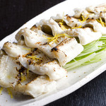 "Conger eel grilled" with yuzu and salt or boiled fish