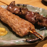 こま - 焼鳥 その2。つくねとハツ