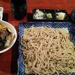 蕎麦切り屋 - 海老野菜天丼＋十割蕎麦　1200円