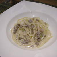 Ristorante 美郷 - 生ハムとソーセージのナッツ入りクリームソースのリングイネ