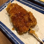 もつ焼き ねぎぼうず - H28.03.24 レバかつ(サービス)