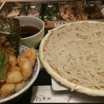 稲庭うどんとめし 金子半之助 - 稲庭うどん(冷・つけ)＋天丼(金子半之助の天ばらめし) 1280円