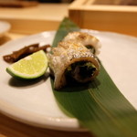 丸萬寿司 - 2016.3)太刀魚の焼き物