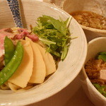 麺処 きなり - つけそば　春+炊き込みご飯　１０００円