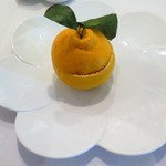 クッチーナ イタリアーナ ガッルーラ - 三宝柑のパンナコッタ　スプマンテのジュレとヨーグルトのエスプーマ
