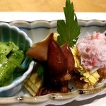 Yohei - ホタルイカ、サザエ、玉子焼き他前菜