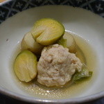 日本料理 太月 - ☆鶏のがん…芽キャベツ＆新ジャガ(*^^)v☆