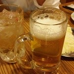 幸縁 - 生中464円。ハイボールトリス