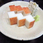 九段一茶庵 - 板わさ「板わさには山葵漬けと生山葵に2種類が付く」(2016.Mar)