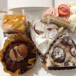 Patisserie NOEL - りんごケーキ、チョコカヌレ、桜ショート、栗タルト、お芋タルト