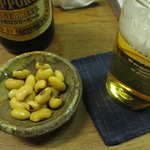 独酌　三四郎 - お通しの「酢大豆」は、三四郎さんの昔からの一品だそうだ。