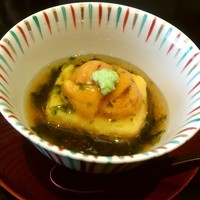 尾頭橋すみや - 胡麻豆腐、雲丹、アオサのあんかけ