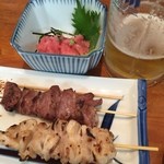 亀善 - まぐろの中落ちと焼き鳥