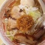 麺屋 にし田 - 濃厚野菜にんにくラーメン全部入り\1050