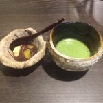 日本料理 まめぞう - 粟ぜんざい、抹茶