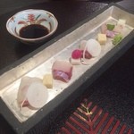 日本料理 まめぞう - お造り(クロダイ、ハタマス) 