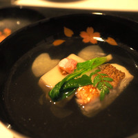 花邑 - 甘鯛と桜豆腐。
