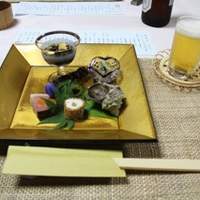 せい月 - 前菜（能登黒もずく生姜風味、さざえ木の芽味噌焼き、笹身南部揚げ等）