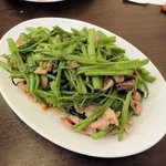 カンボジア家庭料理店 ジャヤヴァルマン - 空芯菜の炒め（カンボジア風）2016.03.21