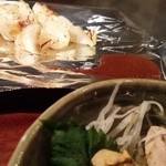 こうね - 奥(鉄板) 新たまねぎ☆☆　手前 あんきも☆☆