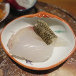 日本料理 幸庵 - コチと皮の炙り、スミイカアップ