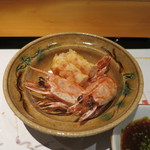 日本料理 幸庵 - 車海老の湯葉巻き揚げ