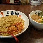 三豊麺 - 濃厚魚介つけ麺+唐揚げ