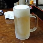 ふじ - 氷ったジョッキの「生ビール」（550円）
