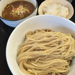 鶴麺 - 牛すじカレーつけそば（ミニごはん付き）d(^_^o)