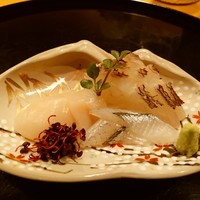 懐石料理 はし本 - さより　ホタテ　鯛ーホタテが甘いー