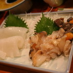 寿し富 - 赤いかとバイ貝