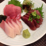 利久 - お造り三点盛り（本鮪、ブリ、鰹）
