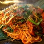 中田屋トマトソース　ベーコンと法蓮草の大盛り