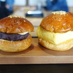 ノット カフェ - だし巻きサンド 、あんバターサンド