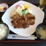 スラローム - 羊蹄山のハーブ豚の生姜焼きランチ1500円。