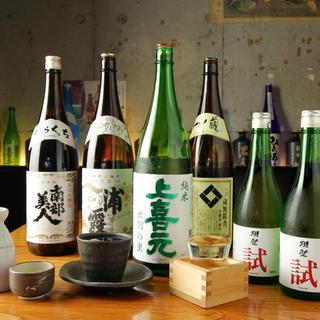 We are particular about Japanese sake and shochu! Abundant Japanese sake and local sake