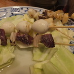 Yakitori Tougen - 砂ずり、うずらの卵、イカゲソ