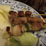 Yakitori Tougen - ネギマ、地鶏皮、オクラの豚巻き、