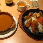 バンビ - エビフライカレー1200円
            【裏メニュー】スープも付いてます。