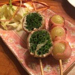 博多のネギ と ぶどう