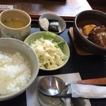 はしもと珈琲館 - 2016年3月 白老牛煮込みハンバーグセット 1300円（税込）