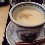 鮨 波やし - (3/27)茶碗蒸し（カワハギ、真鯛、白子、蟹、雲丹）